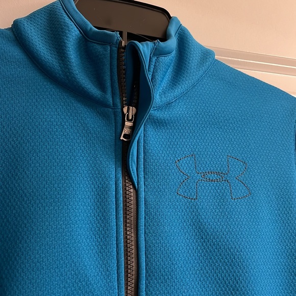UA WOMENS ZIP UP JACKET SEMI FITTED SMALL TURQUOISE - Picture 5 of 6